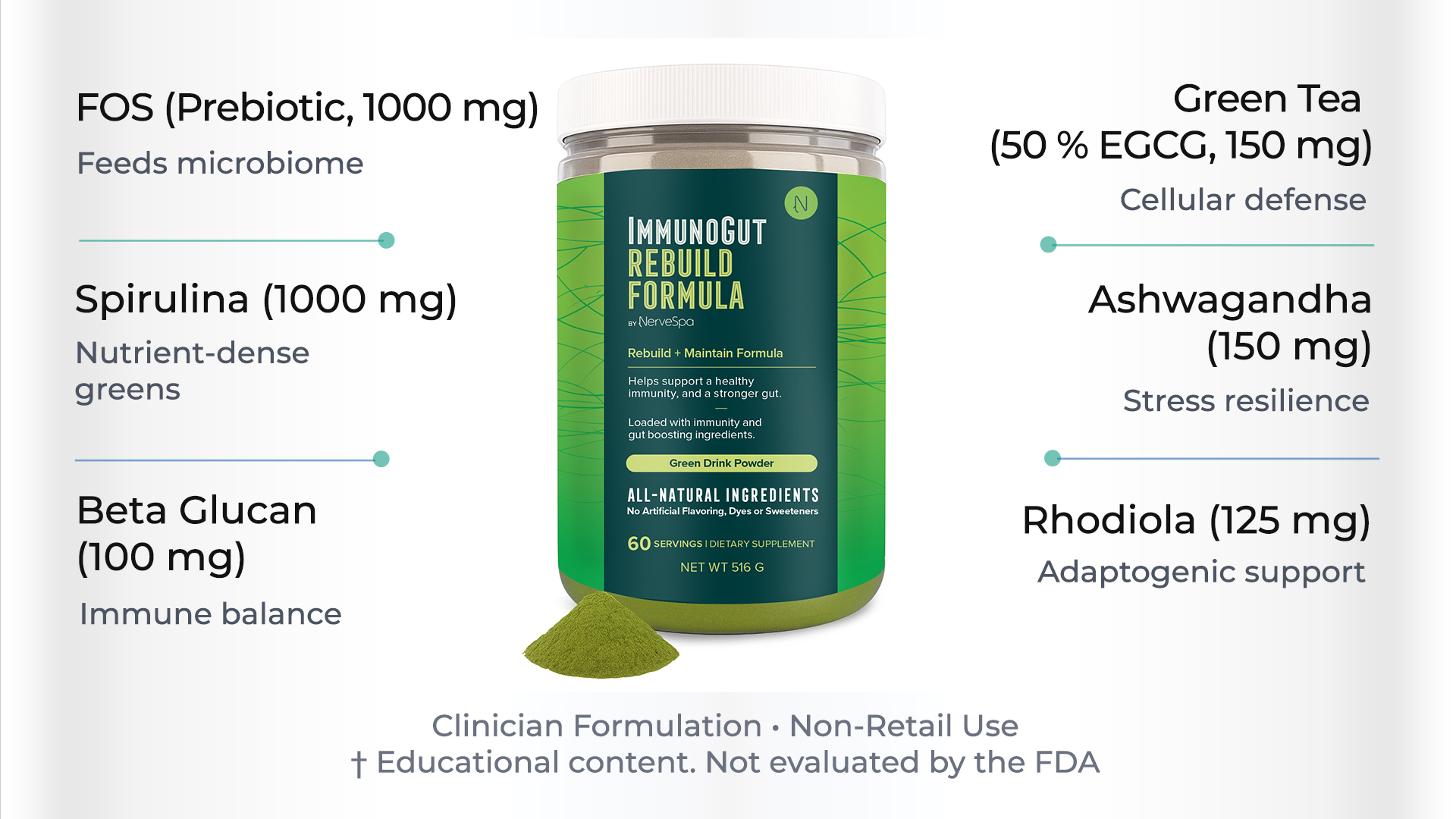 ImmunoGut Rebuild + Maintain key ingredients infographic